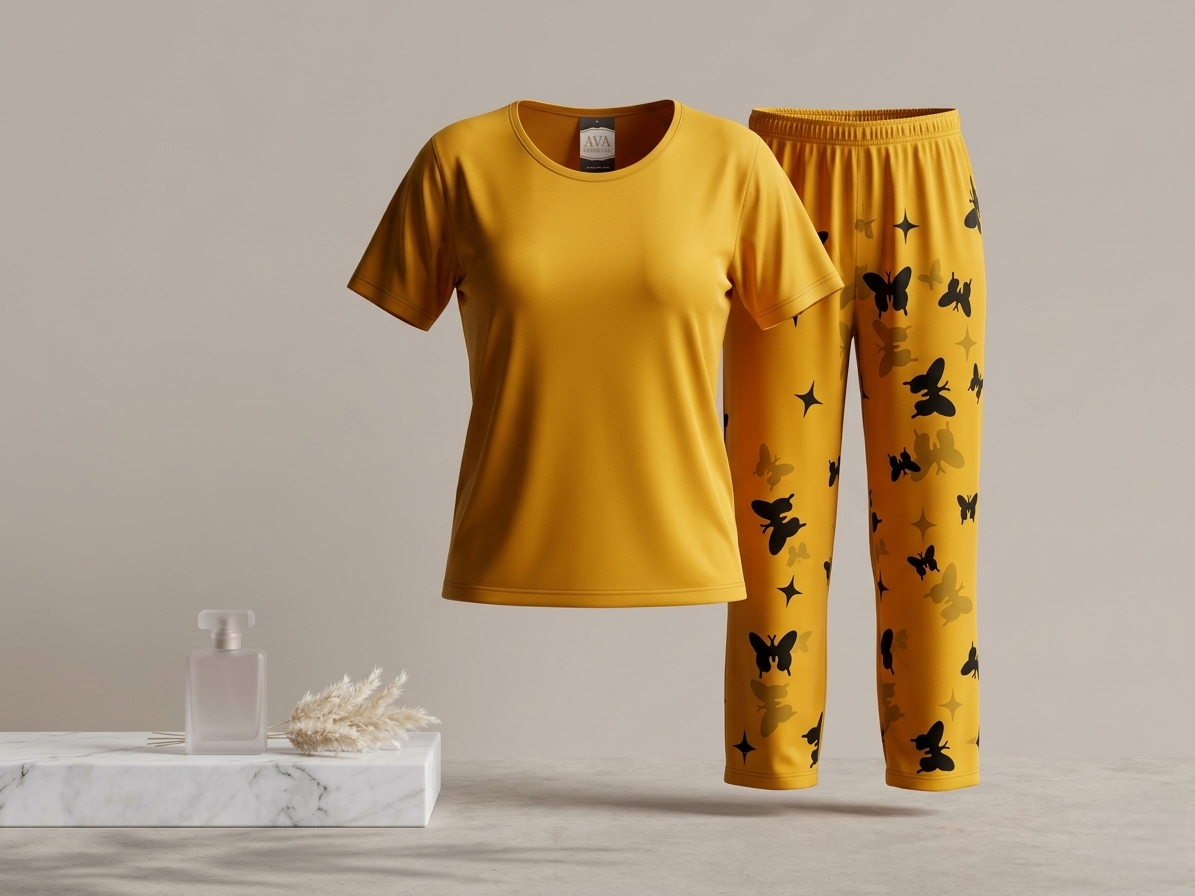 Women Printed Night Suit – Capri Set