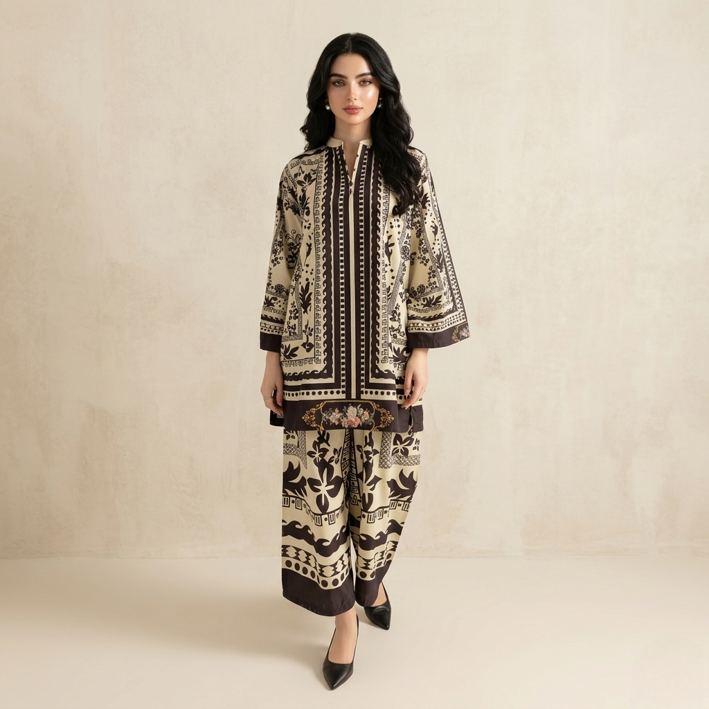 Swiss Lawn Printed 2-Piece Co-Ord Set