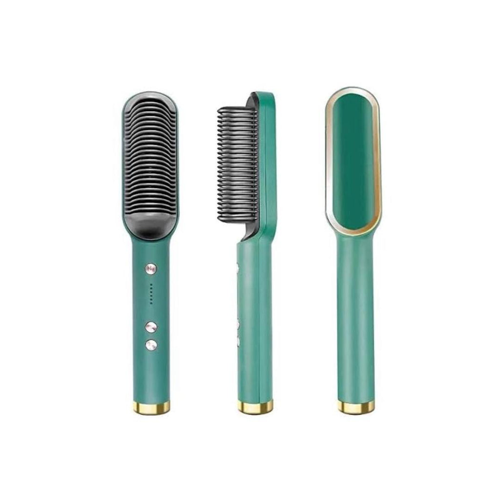 2-in-1 Hair Straightener Brush with Intelligent Temperature Control