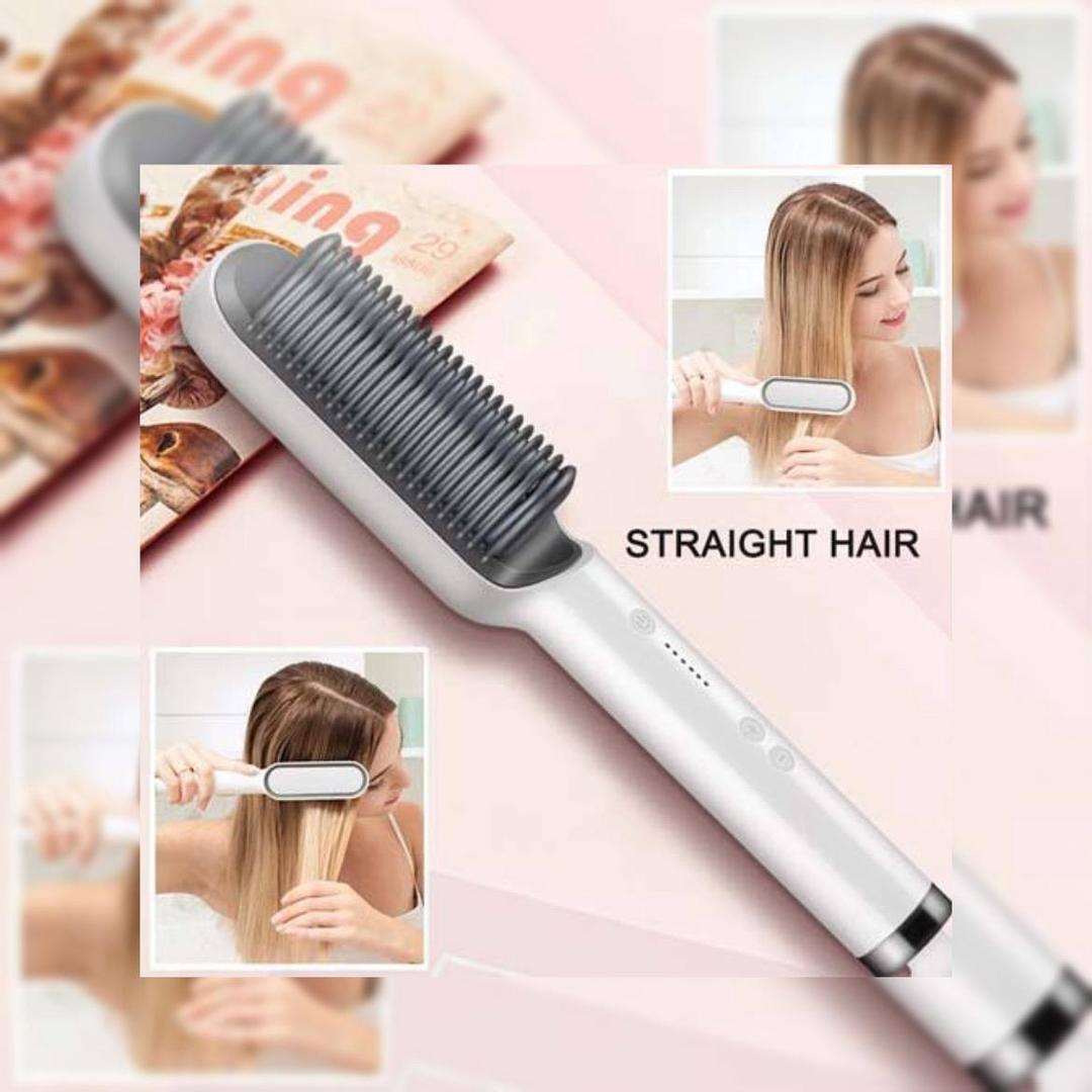 2-in-1 Hair Straightener Brush with Intelligent Temperature Control