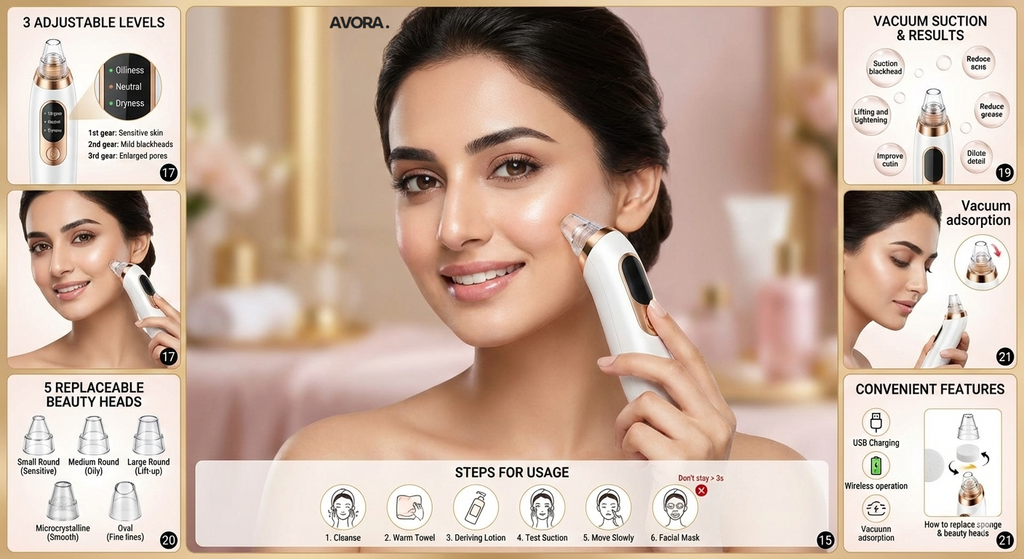 DeepClean Derma Suction Facial Cleanser – Pore Cleaning & Blackhead Remover