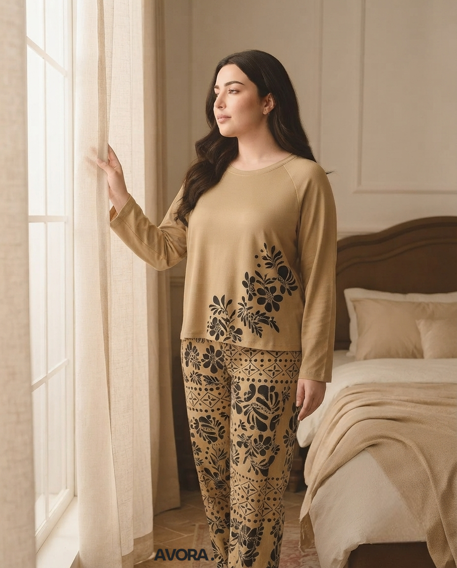 Women's Printed Jersey Night Suit