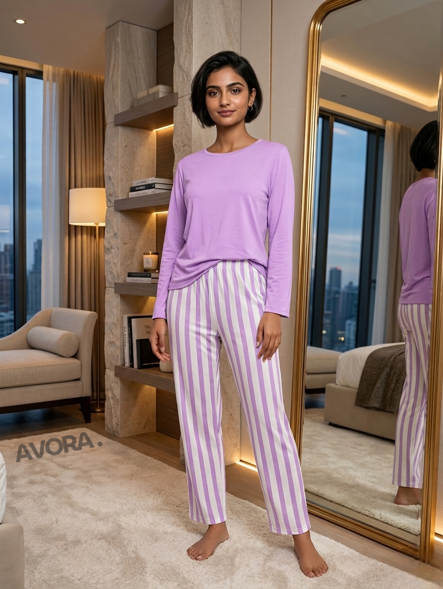 Premium Cotton Night Suit – 2 Pcs Set