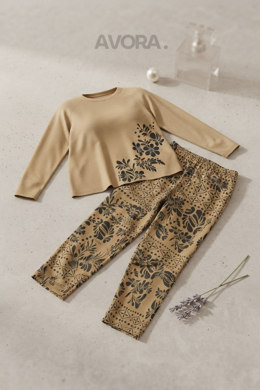 Women's Printed Jersey Night Suit