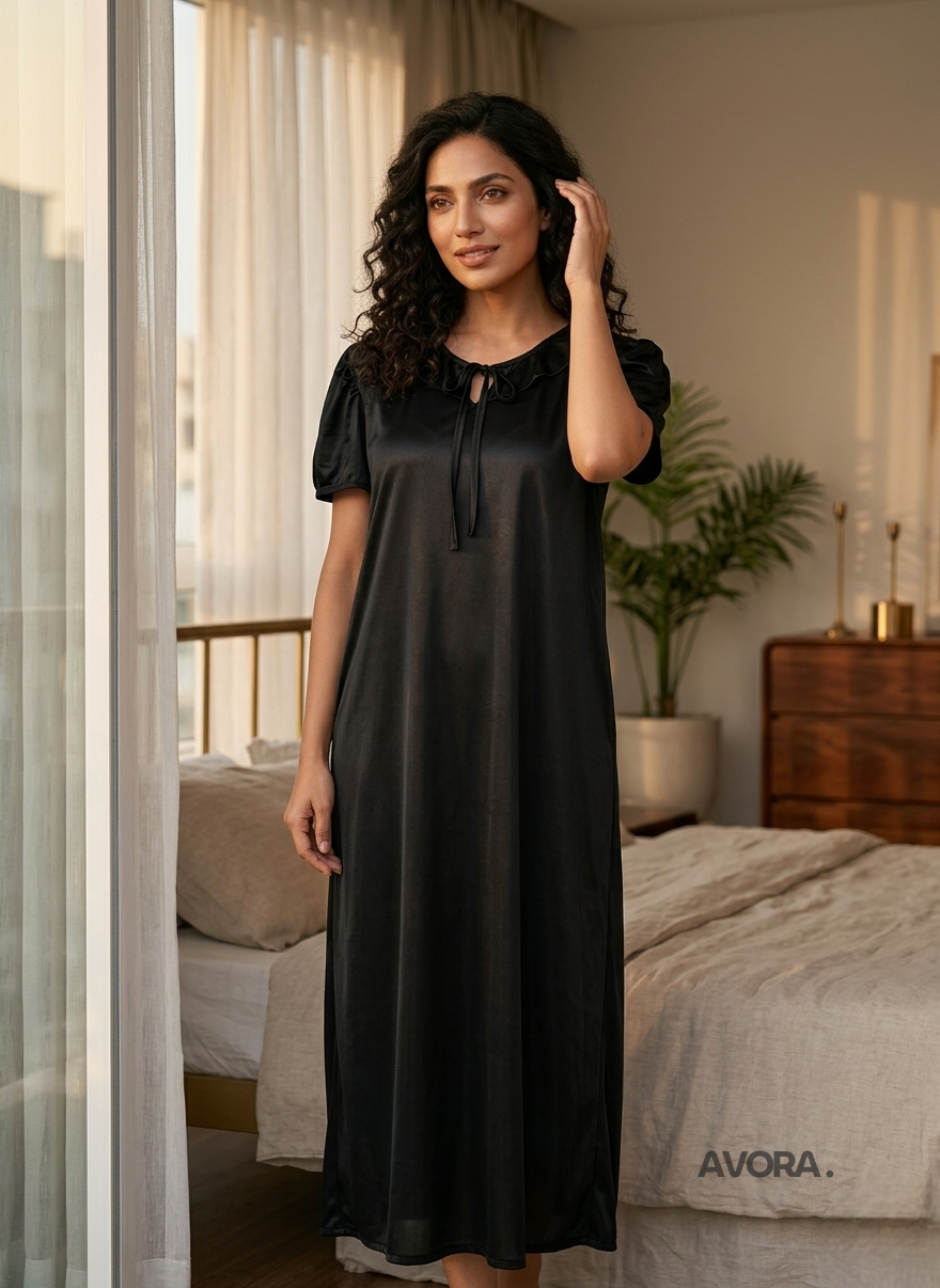 Silk Plain Night Suit for Women