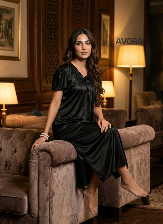 Silk Plain Night Suit for Women