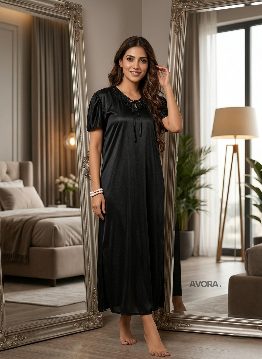 Silk Plain Night Suit for Women