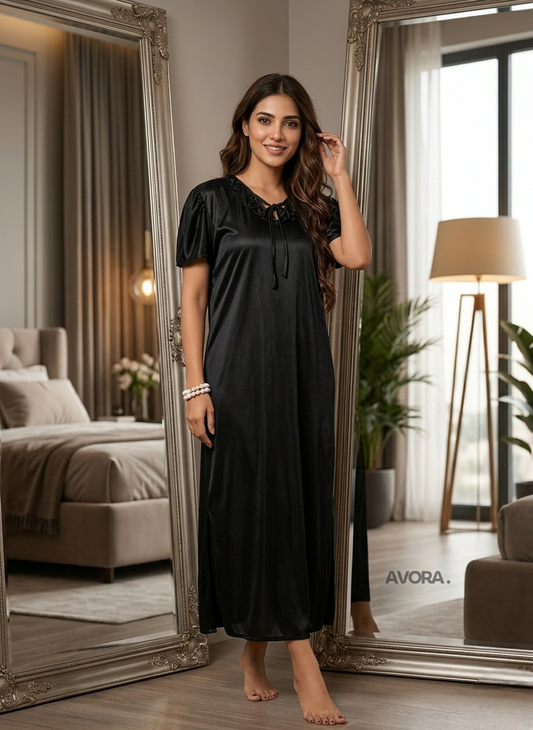 Silk Plain Night Suit for Women