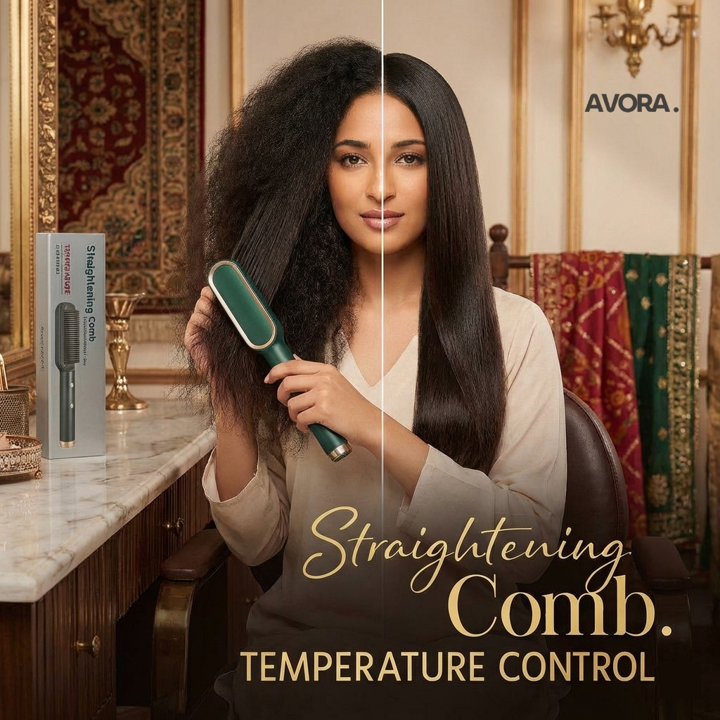 2-in-1 Hair Straightener Brush with Intelligent Temperature Control